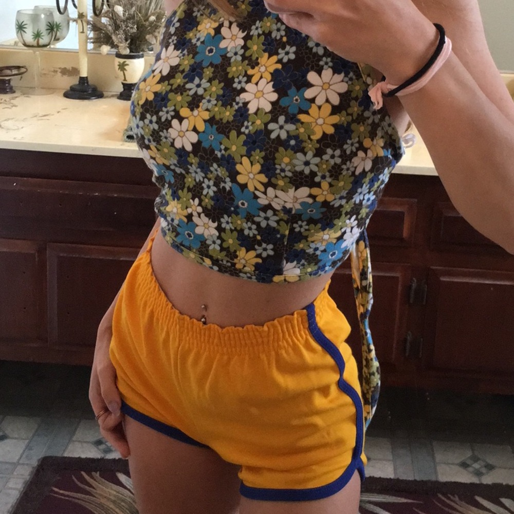 Floral vintage 70's style halter top